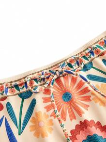 Sweetra Women Retro Plaid Blue One-Piece Swimsuit, Mini Holiday Skirt Style For Summer Beach Vacation - Multicolor - View 4