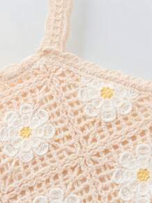 Maija Kids Maija Kids 年轻女孩合身休闲花卉印花针织吊带背心连衣裙