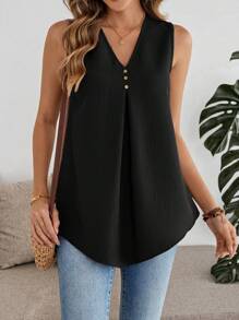 EMERY ROSE 女士无袖吊带背心，夏季时尚 - 黑色 - 查看 7