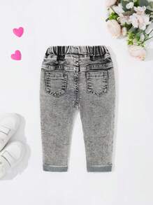 Baby Mädchen Herzmuster Mode Jeans Hose, geeignet für den Sommer