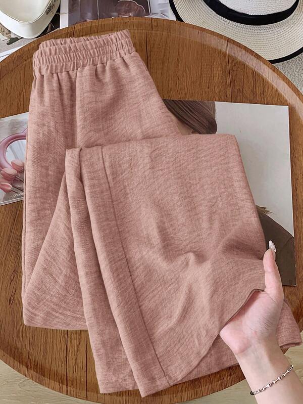 Rusticease Pantaloni casual pentru femei de culoare uni, potriviti pentru vara