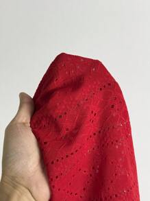 Sweetra Áo hai dây ren kẻ caro đỏ cho nữ, thích hợp cho kỳ nghỉ bãi biển mùa xuân/hè - Đỏ - Xem 9