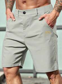 Manfinity Homme Men Casual Straight-Leg Versatile Fashion New Style Bermuda Shorts - Light Grey - View 1