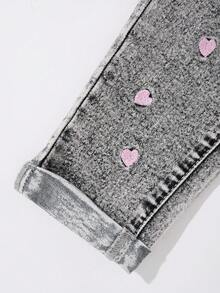 Baby Mädchen Herzmuster Mode Jeans Hose, geeignet für den Sommer