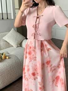 Modelyn Trang phục hai mảnh dành cho phụ nữ mặc hàng ngày - Hồng - Xem 3