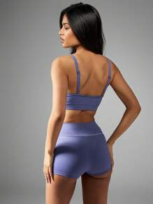 Missguided x Playboy Half Bunny High Waist Running Shorts - Blue - View 2