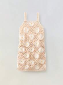 Maija Kids Maija Kids 年轻女孩合身休闲花卉印花针织吊带背心连衣裙