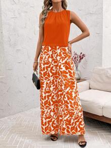 SHEIN Clasi Women Two Pieces Outfits For Daily Wear - Orange - View 4