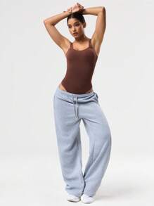 Seamluxe SHEIN Sport Women Solid Color Casual Romper Jumpsuit, Sports Activewear
