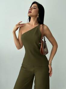 Firerie 女士日常两件套服装 - 軍綠色 - 查看 3