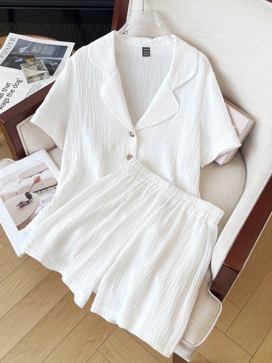 SHEIN LUNE Women Two Pieces Outfits For Daily Wear - White - View 1