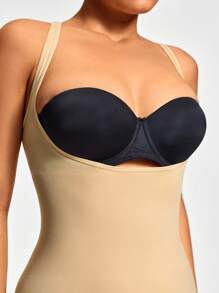 SHEIN Shape Seamless Open-Bust Shapewear Slip Dress Body Shaper Bust& Butt Lifter-Tummy Waist Thigh Control