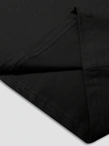 Manfinity Homme 2025 New Summer Plus Size Men's T-Shirt, Mature Casual Everyday Versatile Male Tops, Short Sleeve - Black - View 3