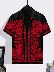 Manfinity RSRT Plus Size Men Short Sleeve Shirt, Fashionable For Summer - Black - View 1