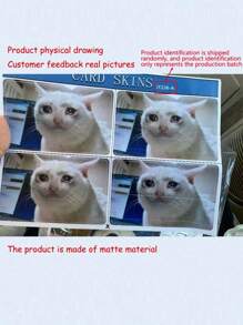 4 Pieces Ultra Thin Cat Themed Card Protector - Waterproof, Scratch And Slip Resistant Pvc Sticker For Credit And Key Cards Back To School - Multicolor - View 10