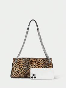 SHECARRY 时尚豹纹单肩包，简约休闲日常