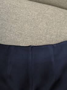 Airaco Quần short nữ màu trơn đơn giản đa năng có khóa kéo phía sau - Màu xanh hải quân - Xem 3