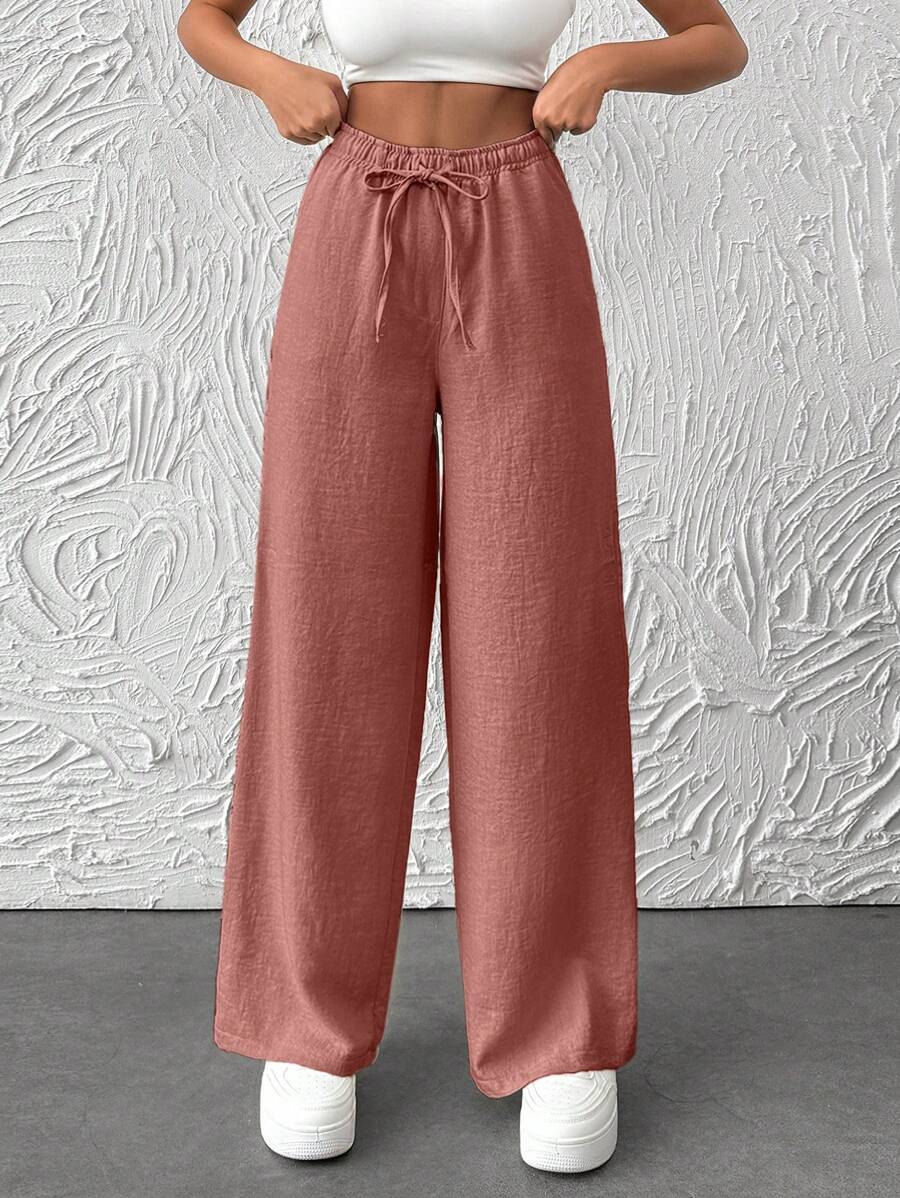 RueChic 女士松紧腰带阔腿裤