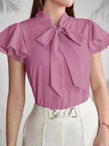 Modelyn Women's Plain Color Shirt, Fashionable For Summer Purple - Pink - View 4