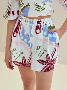 MOTF STUDIO CONTRAST GUIPURE LACE SHORTS - Multicolor - View 2
