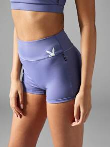 Missguided x Playboy Half Bunny High Waist Running Shorts - Blue - View 6
