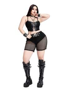Whyspr Casual Punk Rave Coachella Plus Size Leggings