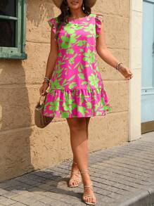Breezaya Plus Size Short A-Line Sleeveless Slim Fit Dress - Hot Pink - View 8