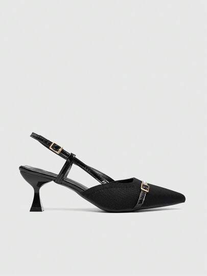 CUCCOO BASICS Women's Pointed Toe Adjustable Buckle Strap Casual Fashion High Heels