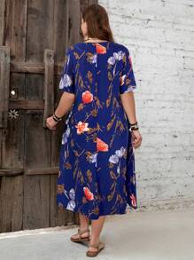 EMERY ROSE Vestido de verano con bolsillo para talla grande, de moda para usar en verano