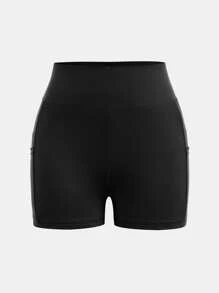 SHEIN Girlism 2pcs/Set Teen Girls Knitted High Waist Splice Mesh Pocket Leggings Set - Multicolor - View 7