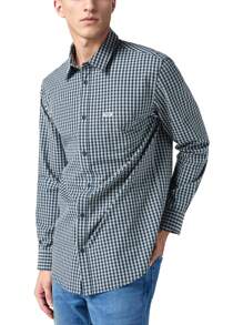 Wrangler LS 1 PKT SHIRT - BLACK IRIS GINGHAM - View 2
