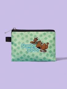 SCOOBY-DOO X SHEIN Fashionable Letter & Dog Printed Green Zipper Coin Purse - Green - View 2
