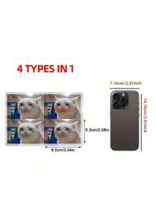 4 Pieces Ultra Thin Cat Themed Card Protector - Waterproof, Scratch And Slip Resistant Pvc Sticker For Credit And Key Cards Back To School - Multicolor - View 2