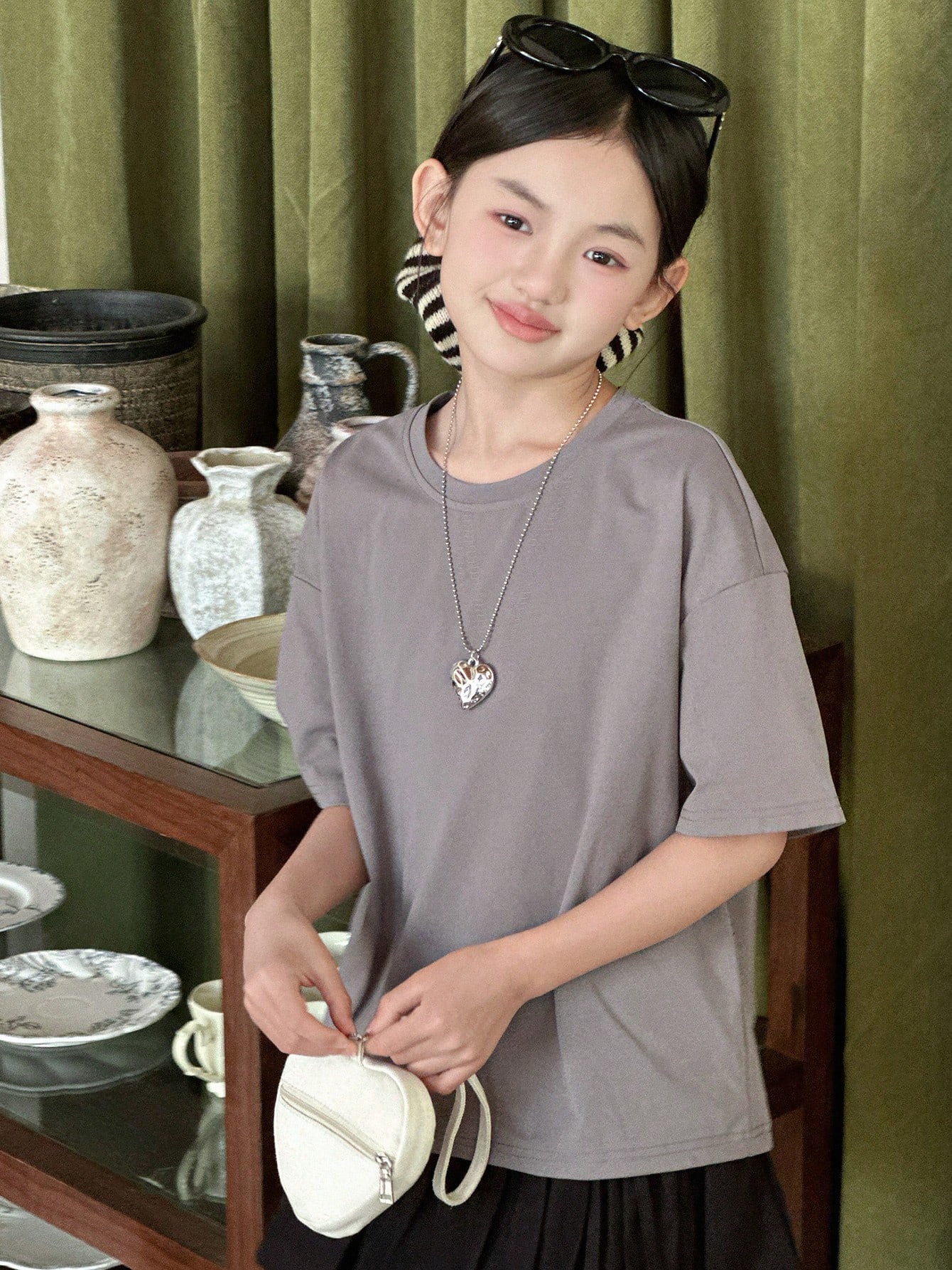 Dazy Kids قميص تريكو للفتيات مع عقدة زخرفية، آستين...