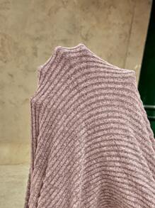 SHEIN Maternity Solid Color Waist Tie Side Slit Hem Casual Cami Dress  Ruffle  Vacation Summer  Women's Summer Dress  Maternity Dress  Vacation - Khaki - View 5