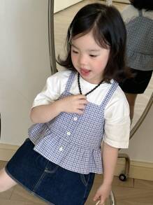 DAZY 女童格子上衣，夏季