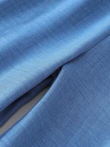 Sparklyn 青少年假日海滩休闲翻领拉链系带无袖牛仔连体裤