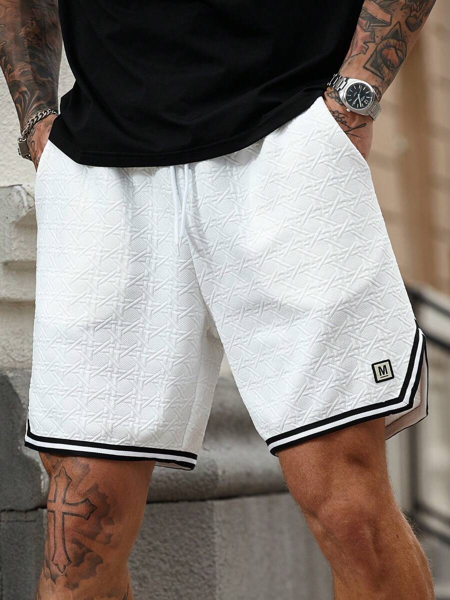 Manfinity Homme Men's Solid Color Fashionable Shorts, Suitable For Summer - Multicolor - View 1