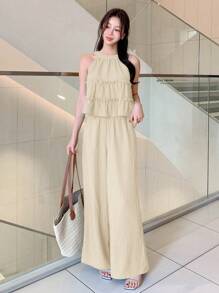 DAZY Women Two Pieces Outfits For Daily Wear - Apricot - View 3