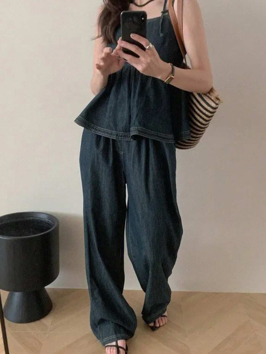 DAZY Damen Jeansoutfit, 2-teilig