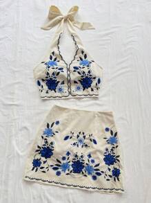 Soleia Trang phục hai mảnh dành cho phụ nữ mặc hàng ngày - trắng - Xem 3