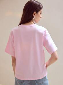 MOTF STUDIO FAUX PEARL BOW DECOR T-SHIRT