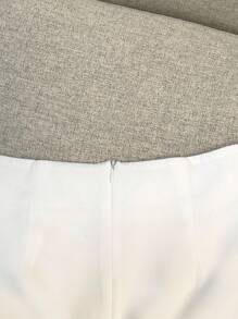 INAWLY Women's Casual Solid Color Shorts, Summer - White - View 5