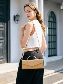 SHECARRY Bolso cruzado casual de moda con correa de cuentas cuadrada para uso diario de mujeres - Rosa - Ver 1