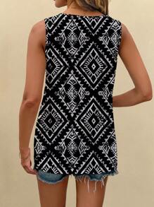 EMERY ROSE Women's Ruffle Trim Loose Camisole Tank Tops, Vacation Wear For Spring/Summer - Multicolor - View 3