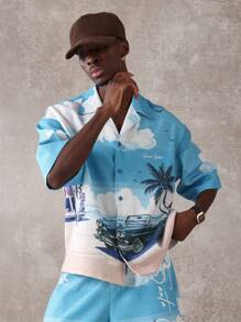 SUMWON Rechteckiger Passform Resort Stil Sommer Co-Ord Set Inselurlaub Zwei-Teiler Lässig Lässig Kurzarm Bademode Entspannte Luxus Loungewear Set - Verschiedenfarbig - Übersicht 3