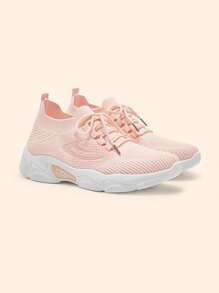 CUCCOO BASICS Women's White Fashion Printed Mesh Breathable Lightweight Casual Outdoor Sports Shoes