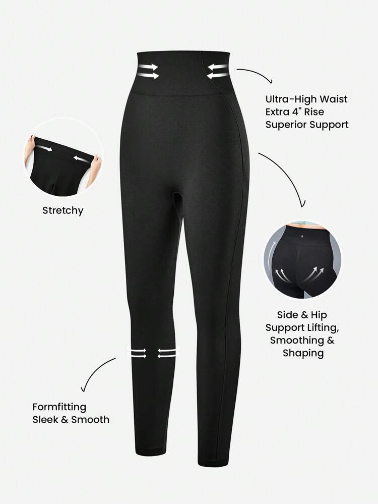 Plus Wide Waistband Yoga Fitness Leggings