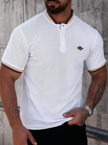Manfinity CasualCool Camisa polo de manga corta casual y de uso diario con decoración de remaches para hombre