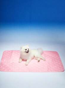 PETSIN 1pc Pink Pet Cooling Mat, Dog/Cat Bed Cushion With Ice Silk Cooling Fabric